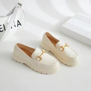 [Free Shipping] New Loafers Summer And Spring Slippers WomenS Home Slippers Non-Slip Retro Style With Small Gold Buckles And A Closed-Toe Design
