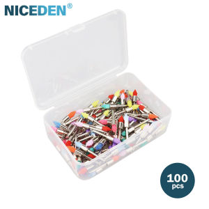 NICEDEN 100pcs/Box Mixed Color Dental Polishing Prophy Cups&Brush Kit