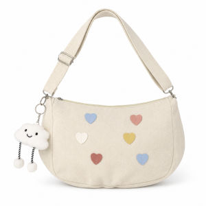 JNK #TL004 Korean Style Canvas Slouchy Crescent Shoulder Bag Crossbody Bag