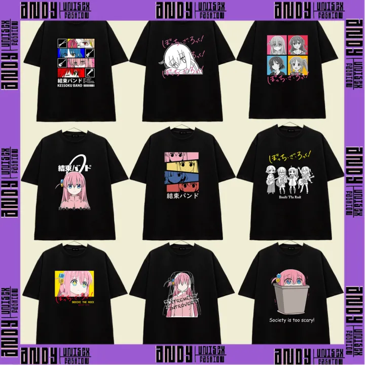 Tổng hợp 16 Mẫu Áo thun (Đen) Anime bocchi the rock! . Mẫu áo thun cute ...