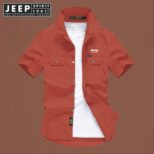 JEEP SPIRIT 1941 ESTD New Summer Short Sleeve Casual Shirt Mens Thin Shirt Workwear Outdoor Loose Casual Shirt