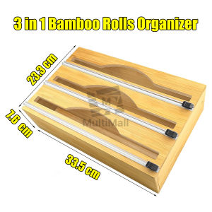 Bamboo Organizer | kitchen Drawer Organizer | FOOD STORAGE BAG HOLDER | foil organizer Cling Form holder | Zip Lock bag storage holder