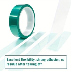 PET Green High Temperature Tape Aluminum Clamp Glue Glass PCB Line Plate Electroplating Car Baking Paint Traceless Masking Tape