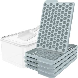 【24 Hours Shipping】Ice Cube Tray 104 Compartments Pebble Ice for Iced Coffee and Cocktails Quick Chill Easy Twist Release