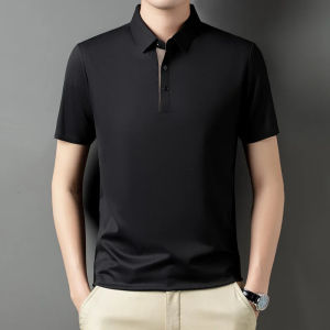 Men Summer Ice Silk Short Sleeve Shirt Business Casual Casual All-match Shirt