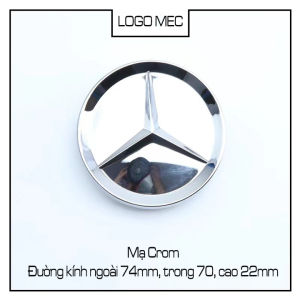 Logo mâm xe Mercedes Chụp mâm xe Mercedes Logo chụp Lazang xe Mercedes. (Loại 75mm) (màu Crom và đen mờ)  LogoMecden75mm