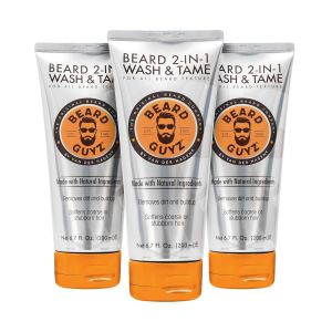 Beard Guyz 2-in-1 Beard Wash and Conditioner Deep Cleansing Beard Shampoo for Men Softening & Taming Formula – 6.7 oz (Pack of 3)