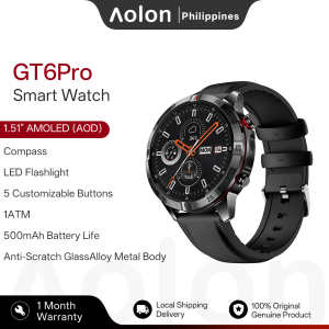Aolon GT6 Pro Smartwatch Compass Heart Rate Monitor Bluetooth Call Water-Resistant 1.51" AMOLED Sports Smartwatch for Men and Women