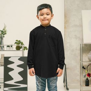 KHOIRUMMAH Koko Kurta Zain Kids - Koko Anak Laki Laki - Kurta kasual Lengan Panjang - Caramel