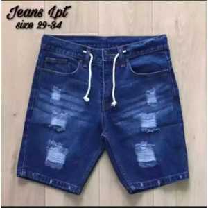 [Bisa COD]Celana Pendek Jeans Sobek Pria Wisker Jeans Pendek Ripped Robek Pria Premium Distro