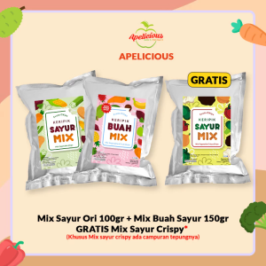 APELICIOUS [GRATIS MIX KERIPIK SAYUR TEPUNG CRISPY] MIX KERIPIK SAYUR ORI + MIX KERIPIK BUAH SAYUR
