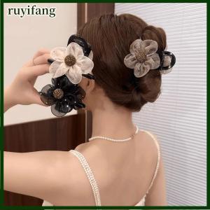 ruyifang กิ๊บติดผมรูปดอกไม้พลอยเทียมหรูหราแฟชั่นผมหางม้าสำหรับผู้หญิงเด็กผู้หญิงของขวัญเครื่องประดับผมแฟชั่นหวานๆ