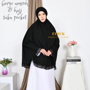FZRCK.CO / Bergo putih untuk umroh / Hijab umroh / Hijab instan dewasa bahan katun / Bergo haji dan umroh Kerudung umroh wanita /  Kerudung instan terbaru 2023 / Bergo putih untuk umroh