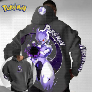 2025 New Pokémon Creative Mewtwo Double Printed Hoodie for Men and Women Autumn/Winter New Top Harajuku Large Size Casual Trend Sweater