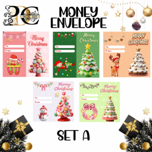 Christmas Money Envelope Long / Angpao / 5pcs Assorted Design in 1 Pack