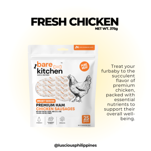 Luscious 375g Bare Kitchen Premium Ham Pet Sausage Treat High Quality Pet Sausage For Picky Eater Dogs and Cats