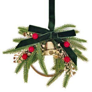 LIDIP Creative Christmas Bell Wreath Retro Exquisite Christmas Jingle Bells Photographic Props Bowknot Christmas Decoration Bells Xmas New Year Decorative