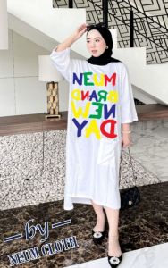Busana Muslimah Bahan Kaos Katun Combad 20s Tebal Adem size Jumbo Super Premium jahitan rapi kualitas import muslim wanita dewasa remaja simpel santuy  KANIYA MK04 "