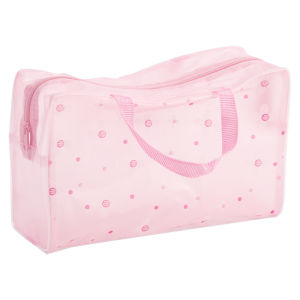EFHL0554 Tas Plastik Transparant Anti Air Motif Bunga Pouch Make Up Waterproof