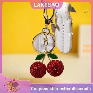 【LAKEBAO】 Sang trọng Rhinestone Cherry keychain sáng tạo tinh tế sáng bóng anh đào Keyring Túi Mặt dây chuyền cá nhân túi quyến rũ quà tặng sinh nhật