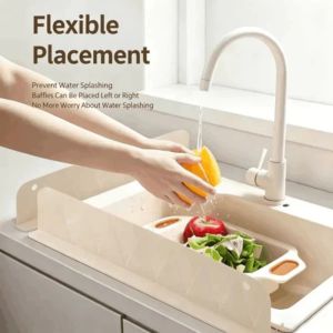 3PCS Silicone Sink Water Blocking Board Suction Cup Style Sink Splash Guard Water Blocking Board Oil