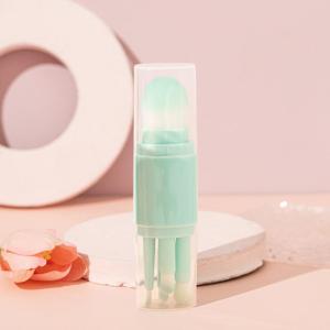 แปรงแต่งหน้า แบบพกพา สองหัว แปรงอายแชโดว์ แปรงแป้งฝุ่น เครื่องมือเสริมความงาม 5-in-1 เหมาะสำหรับเด็กผู้หญิง แปรงเดินทาง จำเป็น