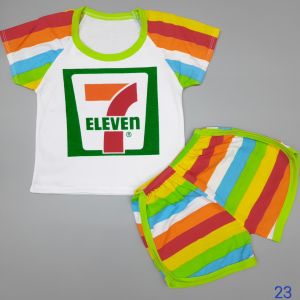 ชุดเด็ก ไซส์S 6-12เดือน ไม่เกิน 12โล อก22นิ้ว ผ้า COTTON เสื้อขาวกางเกงลาย ชุดแขนสั้นเด็ก ชุดเด็กผู้ชาย ชุดเด็กผู้หญิง