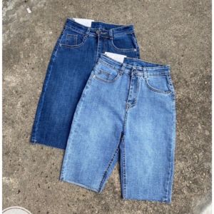 Quần Short Nữ Ngố Co Giãn Rách Lưng Siêu Cao Chất Kaki Jean Giày Dặn Tôn Dáng Thời Trang