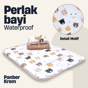 Matras Perlak Bayi Waterproof Multifungsi Motif Binatang/Hewan & Karakter - Warna Dark Grey/Krem/White Dino/Cinamorol/Happy Animal