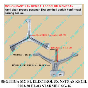SENST3K SEGITIGA MESIN CUCI FRONT LOADING ELECTROLUX NST3 AS KECIL 9203-20 EL-03 STARMEC SG-16