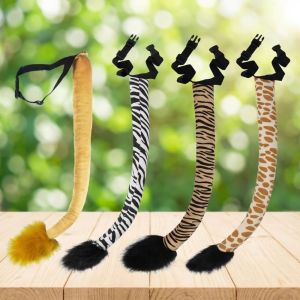 LZYBIM Plush Animal Tail Easy to Wear Lightweight Costume Prop Costume Accessory Soft Cosplay Tail Halloween