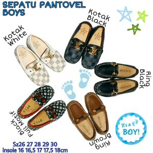 SEPATU ANAK LAKI MURAH PANTOVEL CASUAL KULIT SINTETIS BRANDED