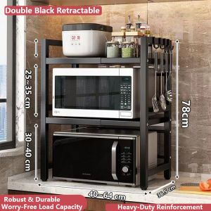 🪵 Modern Kitchen Shelf - Non-Slip Microwave Holder | Stainless Steel | Free Installation Kit | 10% Off First Order