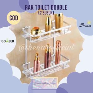 RAK KAMAR MANDI/ RAK DINDING KAMAR MANDI 2 TINGKAT/ RAK SABUN/ (RAK DOUBLE LAYER)SHENAR - LEMARIMAJUJAYA
