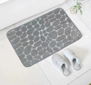 Cobblestone Coral Fleece Entrance Door Mat Bathroom Anti-slip Foot Mat Entrance Door Vacuum Clean Foot Mat