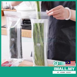 【iMall】15pcs Reusable Long Strip Sealed Fresh Keeping Fridge Zip Lock Bag Food Grade Preservation Beg Vegetable Fruit