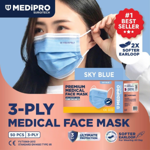 [BUY 2 FOC 1] MEDIPRO SURGITECH 3PLY Premium Medical Face Mask Earloop 50PCS/BOX