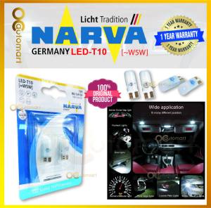 ( 1 Year Warranty) NARVA T10 W5W 12V 6000k Range Performance LED Signaling Light Bulb (White) - 18074