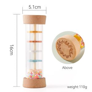 Montessori Rattle Baby Toys Rain Stick Hourglass Rain Music Rattle Baby Educational Toy Colorful Montessori Sensory Toys for Kid2026
