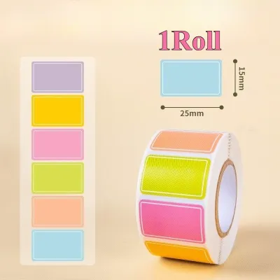 500pcs/roll Self Adhesive Label Stickers Blank Colorful Name Stickers Waterproof Items Marked School Office Supplies