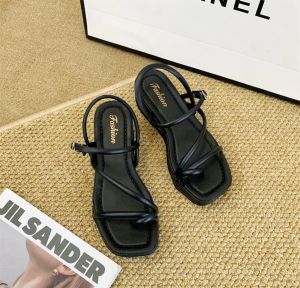 (+1 SIZE)korea wedge heels versatile sandals for women outdoor