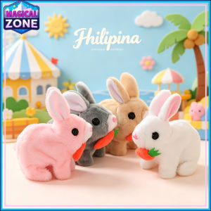 Walking Plush Rabbit with Sound & Motion – White Simulated Bunny Toy That Moves Mouth and Shakes Ears – Perfect Gift for Toddlers
