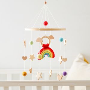 Baby Rattle Toy 0-12 Months Wooden Mobile On The Bed Beech Wind Chime Style Bed Bell For Baby Holder Bracket Infant Crib Boy Toy2026