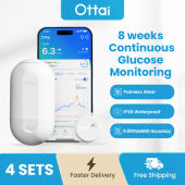 Ottai CGM Continuous Glucose monitor 4Sets 24h Real-time Continuous Glucose Monitoring Sensor Blood Glucose Monitor