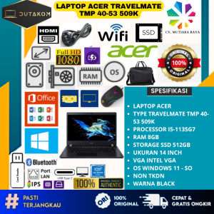 LAPTOP ACER TRAVELMATE TMP 40-53 509K