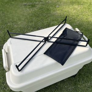 TIMES LORD Multipurpose Camping Folding Storage Rack Light Weight Foldable Bucket Base Support Frame Aluminum Box Bracket Non-Slip Bracket Portable Cooler Stand Outdoor