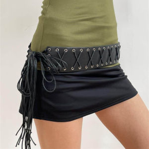 New Retro Retro Wide Version of The Belt Line Womens Belt Tie Belt Personality Peplum Y2K Korean Punk Street Style Ladies Belts H260729