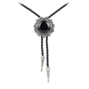 Bolo Tie for Men Carnivals Western Necktie Alloy Gemstones Buckle Bolo Tie for Shirt Sweater Decorative Necktie for Men
