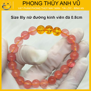 Vòng tay 12 con giáp tam hợp dần ngọ tuất - chất liệu đá mã não đỏ tự nhiên - size 8 10ly cho nữ mệnh hỏa mệnh thổ - có khai quang điểm nhãn may mắn tài lộc - PHONG THỦY ANH VŨ