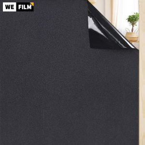 WEFILM Phim Dán Cửa Sổ Màu Đen Phim Dán Cửa Sổ Tĩnh Điện Cách Nhiệt Chống Tia UV Che Sáng Toàn Bộ Phim Trang Trí Riêng Tư Mờ Cho Gia Đình Văn Phòng Phòng Phòng Tắm